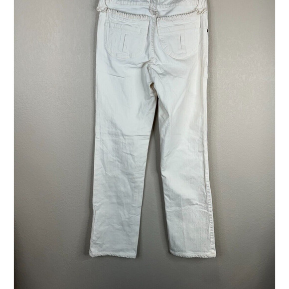 Zac Posen Womens Straight Leg Jeans Size 6 Ivory Mid Rise‎ Denim 6 Pockets - Picture 6 of 13
